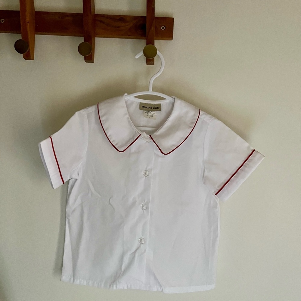 Marco and Lizzy White Kids Button Down Shirt with Collar 3T NWOT